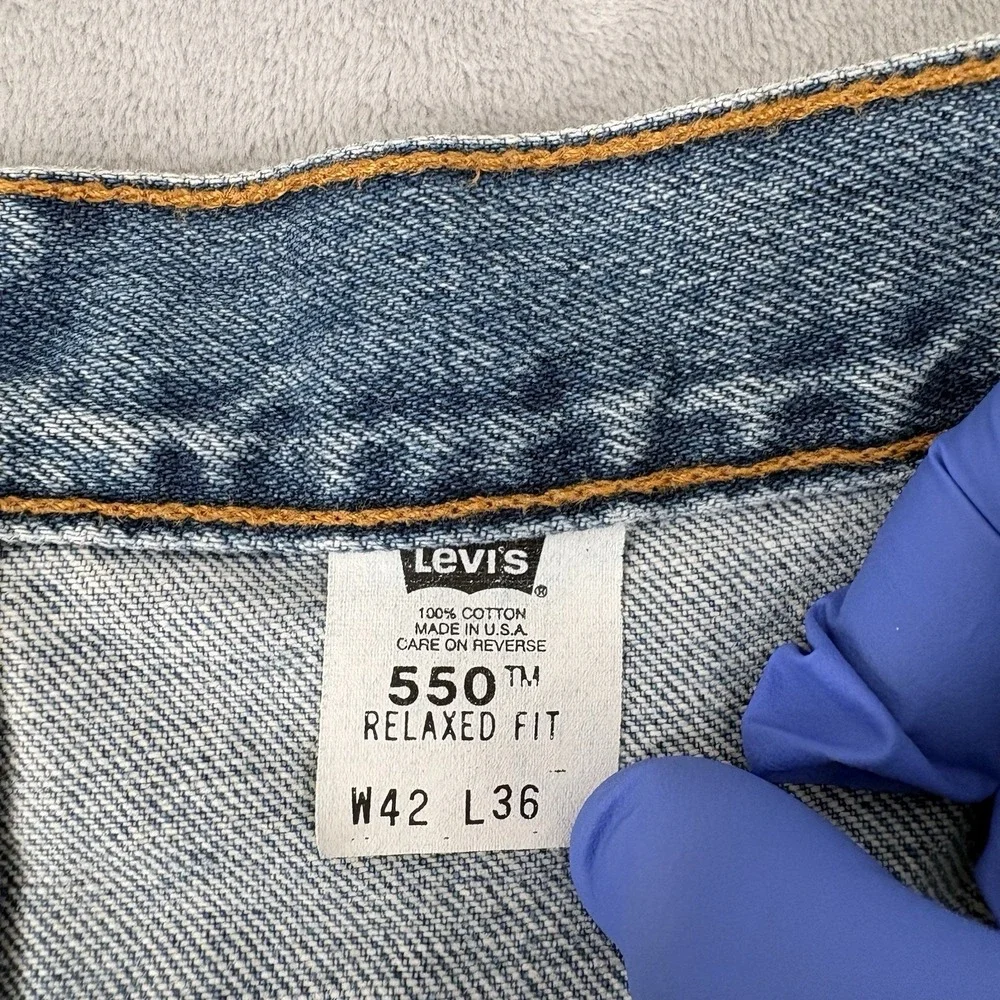 Levi's 550‎ Relaxed Fit Jeans Men 42x36 (Fits 41x36) Blue Denim USA Made Vintage